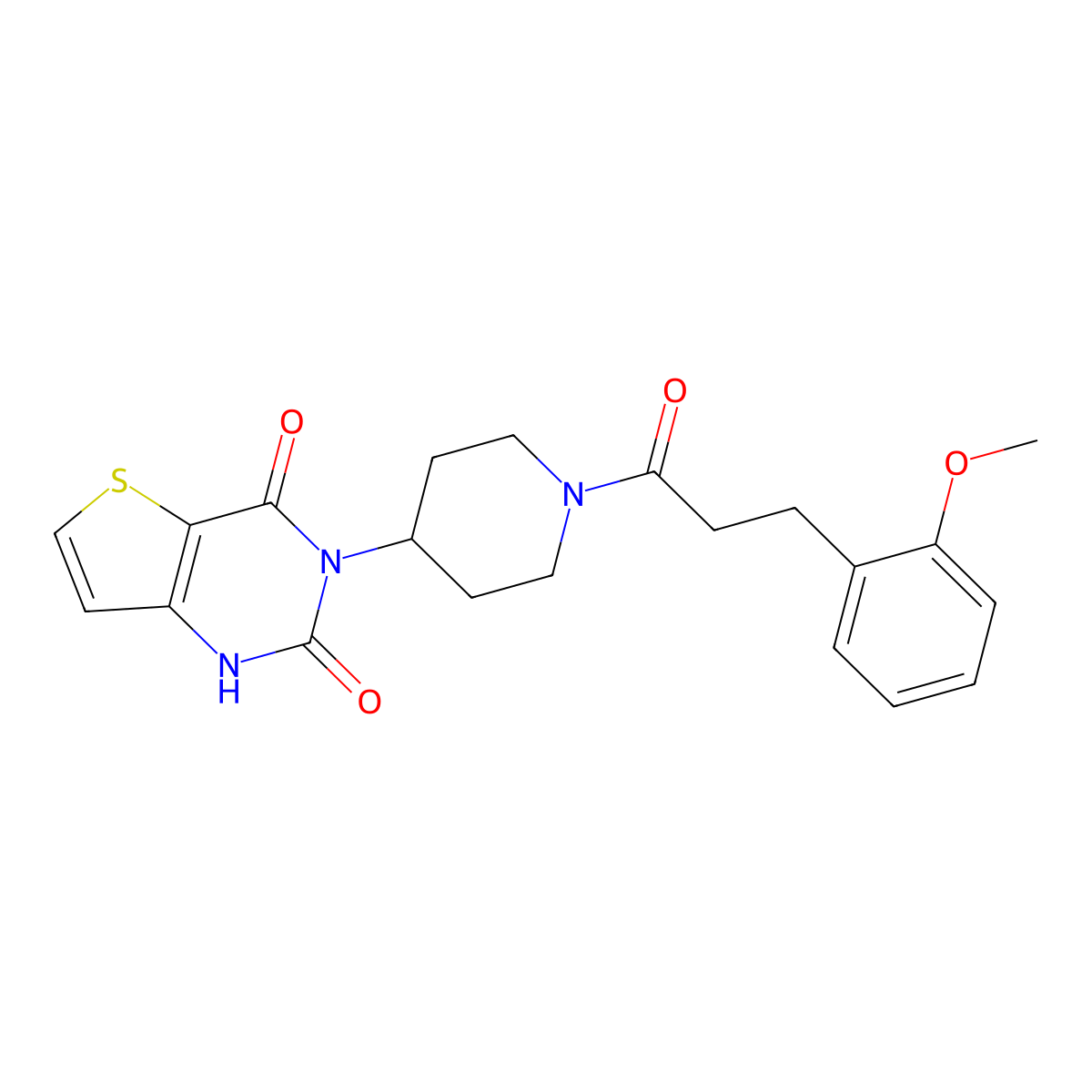 3-(1-(3-(2-methoxyphenyl)propanoyl)piperidin-4-yl)thieno[3,2-d]pyrimidine-2,4(1H,3H)-dione molecular structure, CAS 2034392-62-4