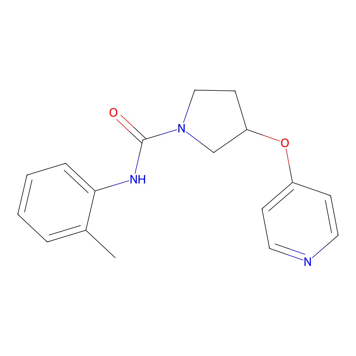 3-(pyridin-4-yloxy)-N-(o-tolyl)pyrrolidine-1-carboxamide molecular structure, CAS 2034392-63-5