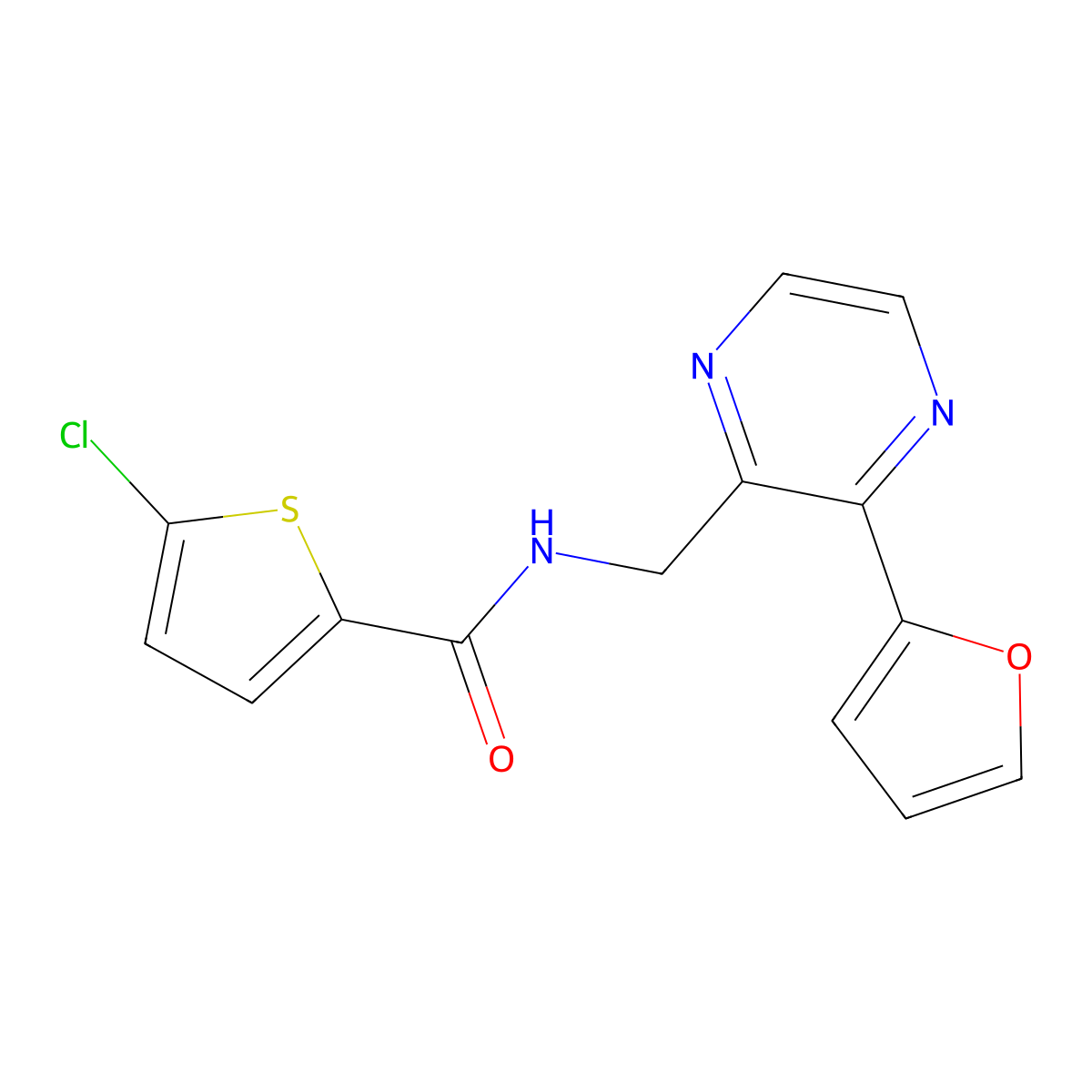 5-chloro-N-{[3-(furan-2-yl)pyrazin-2-yl]methyl}thiophene-2-carboxamide molecular structure, CAS 2034392-66-8