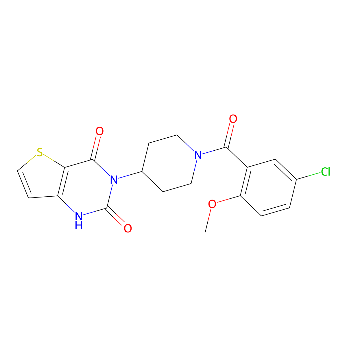 3-(1-(5-chloro-2-methoxybenzoyl)piperidin-4-yl)thieno[3,2-d]pyrimidine-2,4(1H,3H)-dione molecular structure, CAS 2034392-68-0
