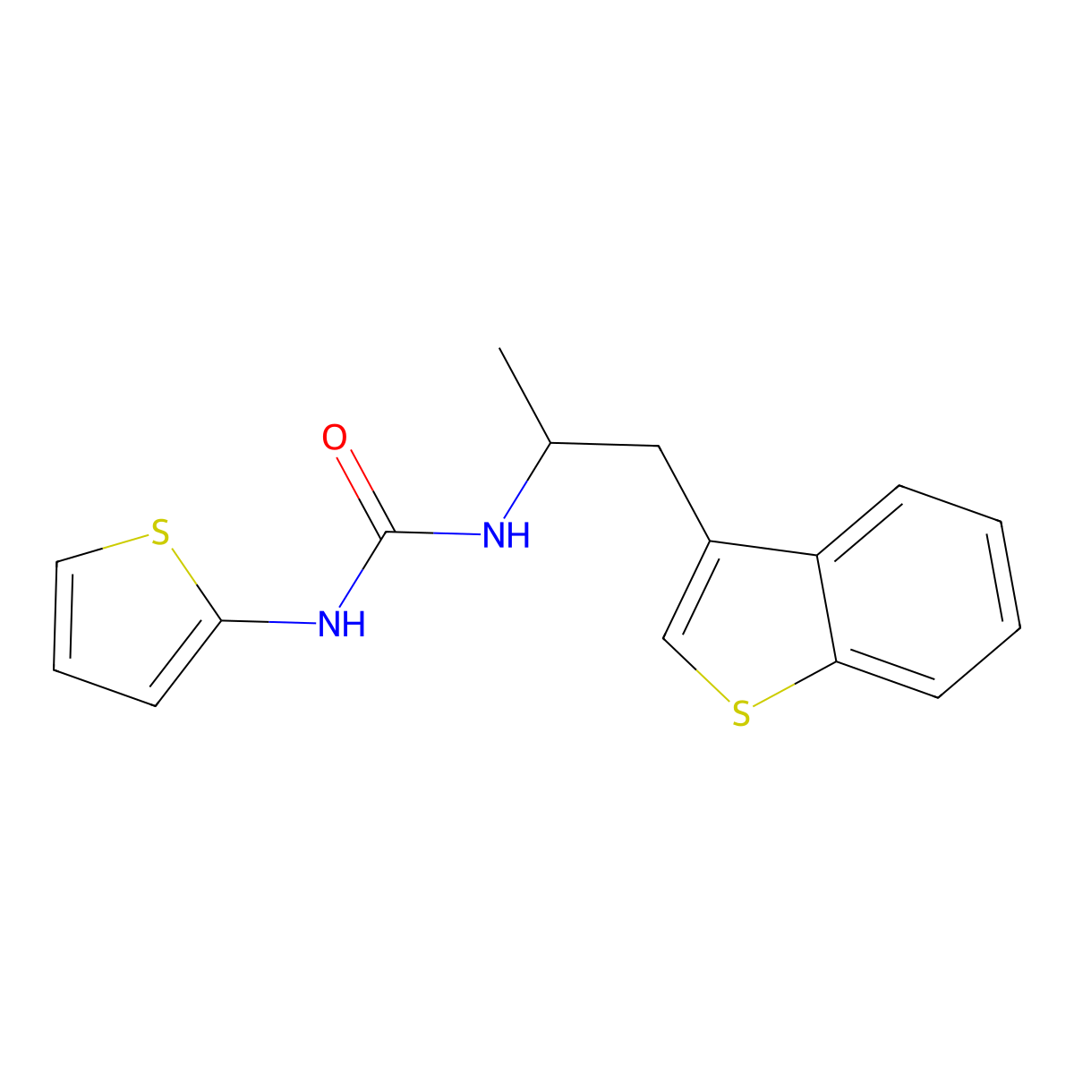 1-[1-(1-Benzothiophen-3-yl)propan-2-yl]-3-(thiophen-2-yl)urea molecular structure, CAS 2034392-75-9