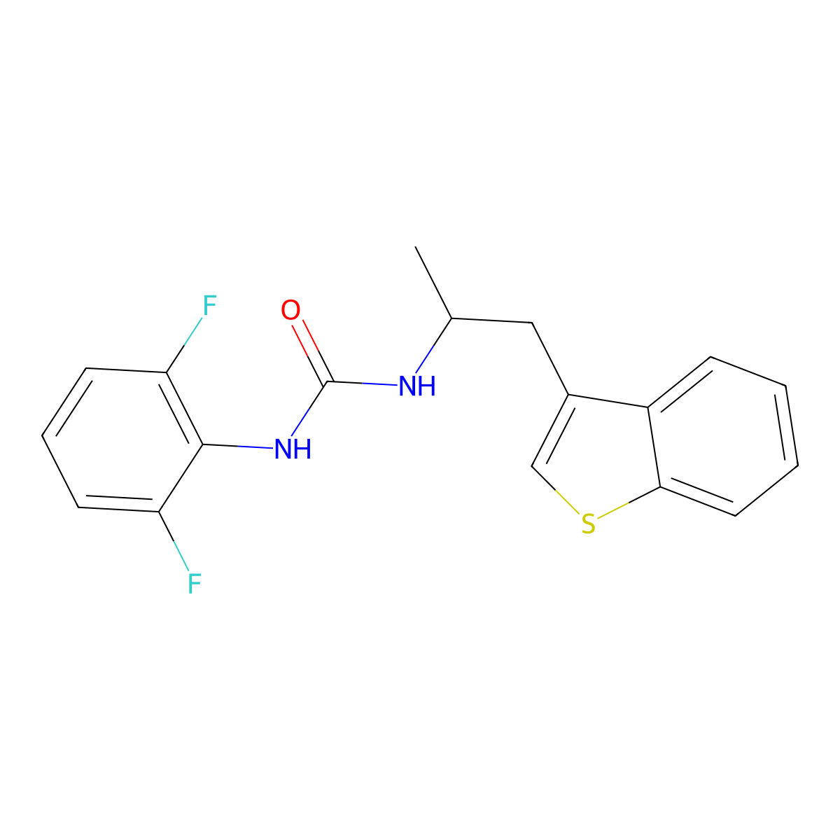 1-(1-(Benzo[b]thiophen-3-yl)propan-2-yl)-3-(2,6-difluorophenyl)urea molecular structure, CAS 2034392-81-7