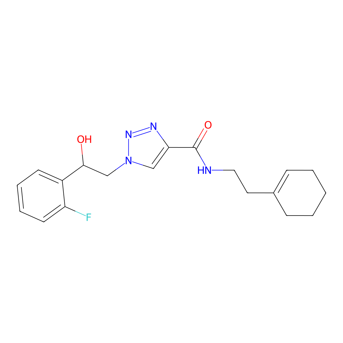 N-[2-(cyclohex-1-en-1-yl)ethyl]-1-[2-(2-fluorophenyl)-2-hydroxyethyl]-1H-1,2,3-triazole-4-carboxamide molecular structure, CAS 2034392-82-8
