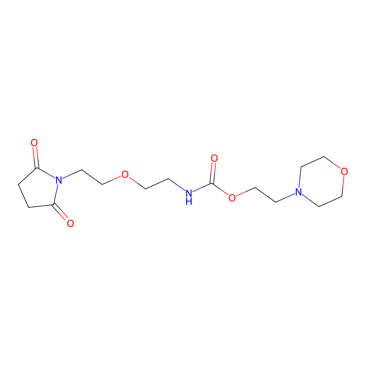 2-Morpholinoethyl (2-(2-(2,5-dioxopyrrolidin-1-yl)ethoxy)ethyl)carbamate molecular structure, CAS 2034392-90-8
