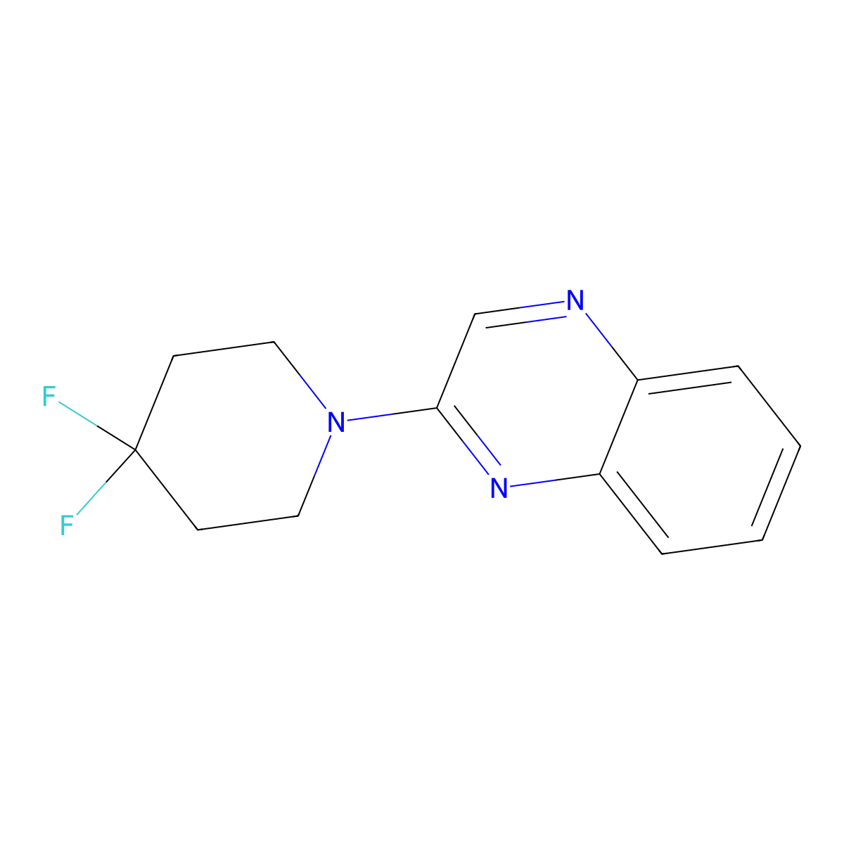 2-(4,4-Difluoropiperidin-1-yl)quinoxaline molecular structure, CAS 2034392-94-2