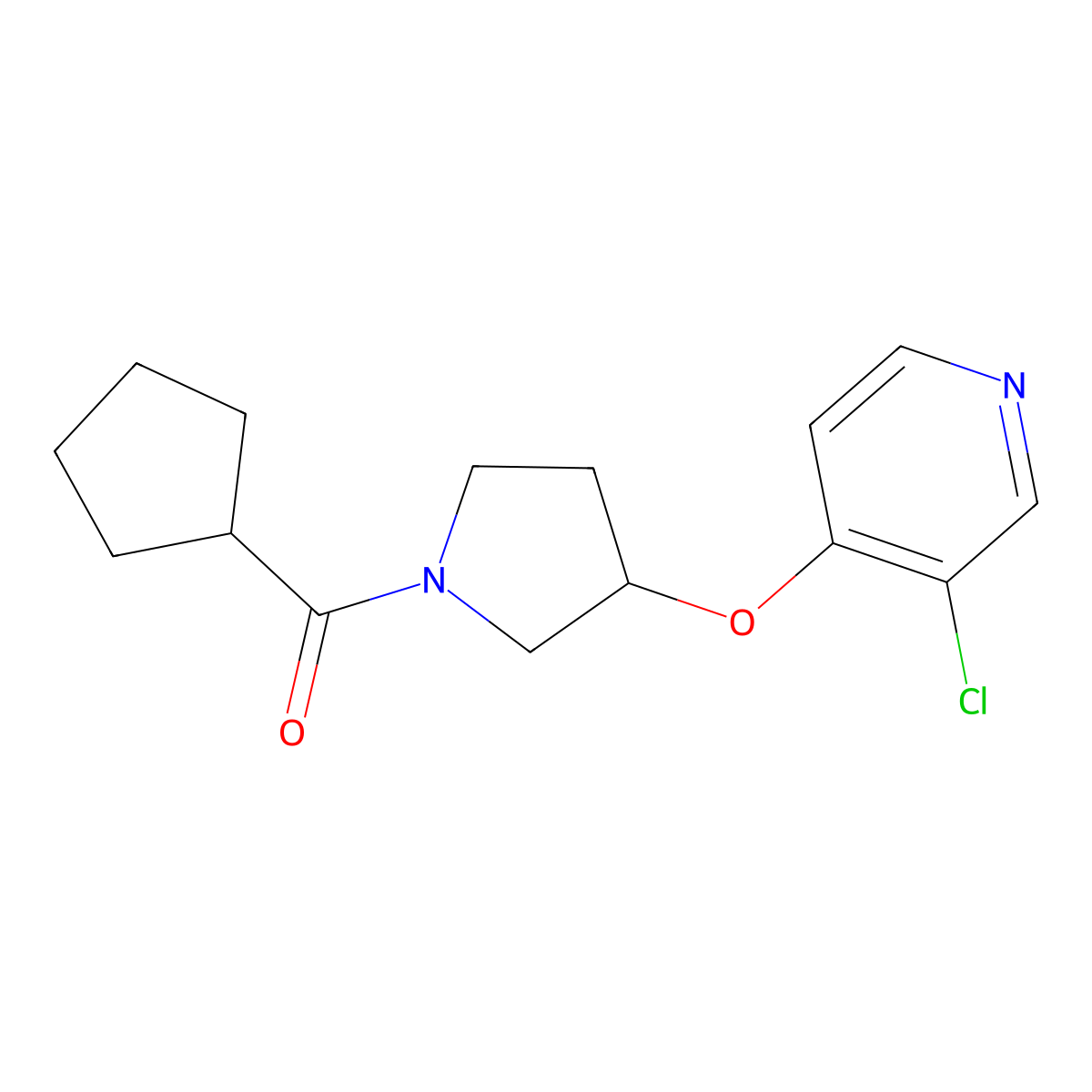 (3-((3-Chloropyridin-4-yl)oxy)pyrrolidin-1-yl)(cyclopentyl)methanone molecular structure, CAS 2034392-99-7