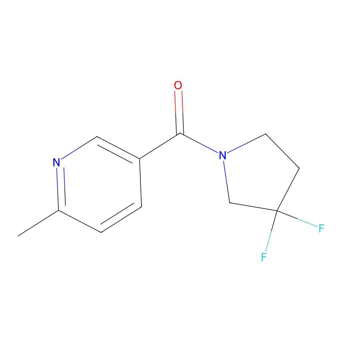 (3,3-Difluoropyrrolidin-1-yl)(6-methylpyridin-3-yl)methanone molecular structure, CAS 2034393-01-4
