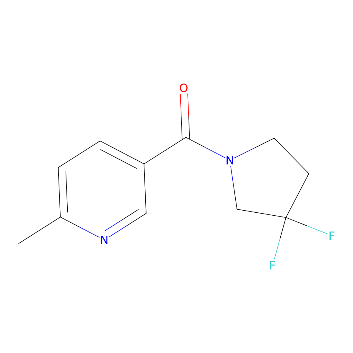 (3,3-Difluoropyrrolidin-1-yl)(6-methylpyridin-3-yl)methanone molecular structure, CAS 2034393-01-4