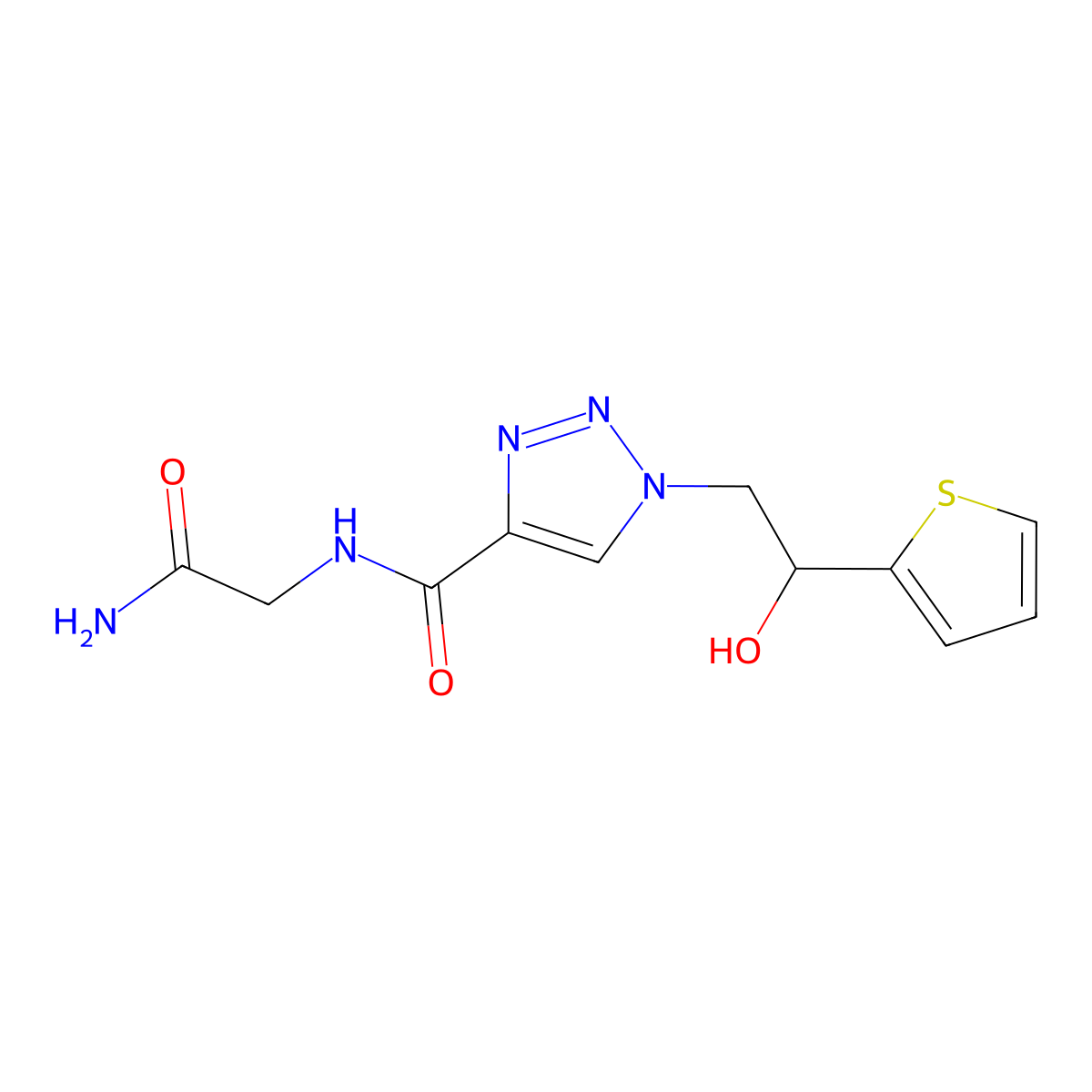 2-({1-[2-hydroxy-2-(thiophen-2-yl)ethyl]-1H-1,2,3-triazol-4-yl}formamido)acetamide molecular structure, CAS 2034393-02-5
