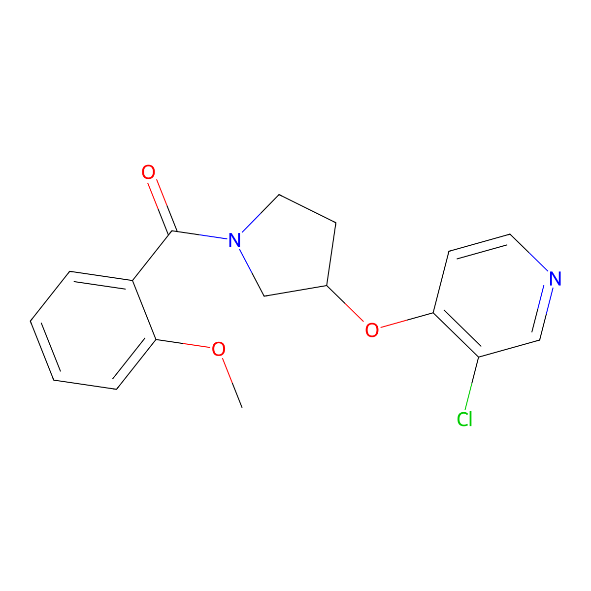 (3-((3-Chloropyridin-4-yl)oxy)pyrrolidin-1-yl)(2-methoxyphenyl)methanone molecular structure, CAS 2034393-07-0