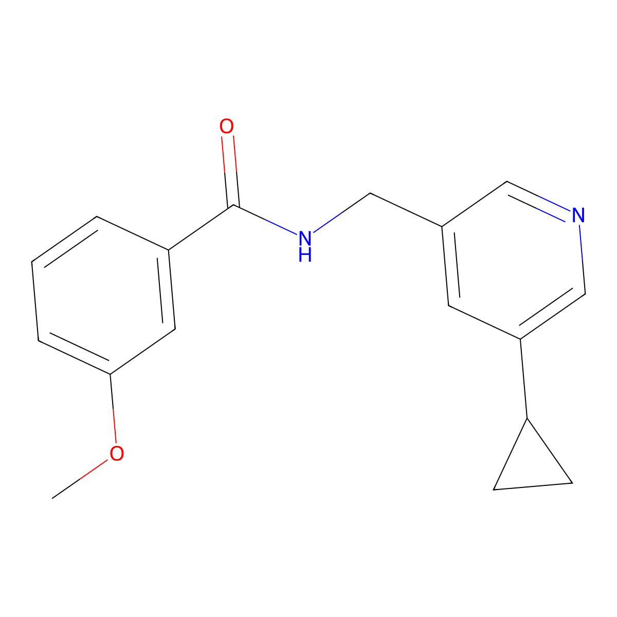 N-[(5-cyclopropylpyridin-3-yl)methyl]-3-methoxybenzamide molecular structure, CAS 2034393-09-2