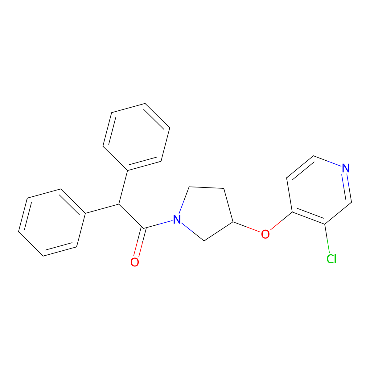 1-(3-((3-Chloropyridin-4-yl)oxy)pyrrolidin-1-yl)-2,2-diphenylethanone molecular structure, CAS 2034393-12-7