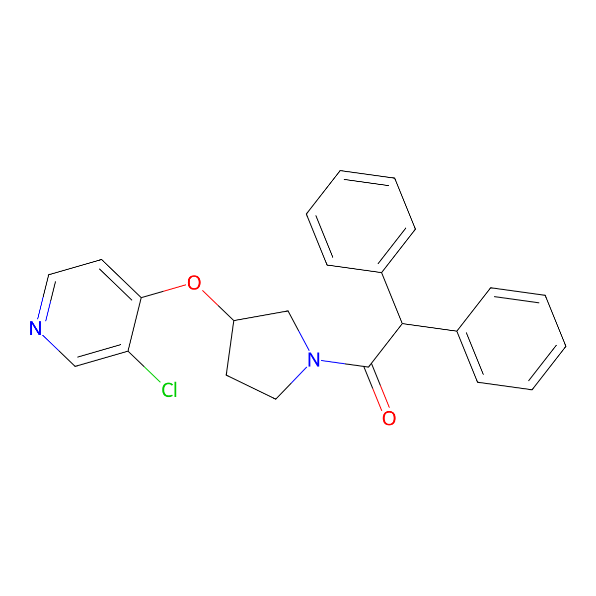 1-(3-((3-Chloropyridin-4-yl)oxy)pyrrolidin-1-yl)-2,2-diphenylethanone molecular structure, CAS 2034393-12-7
