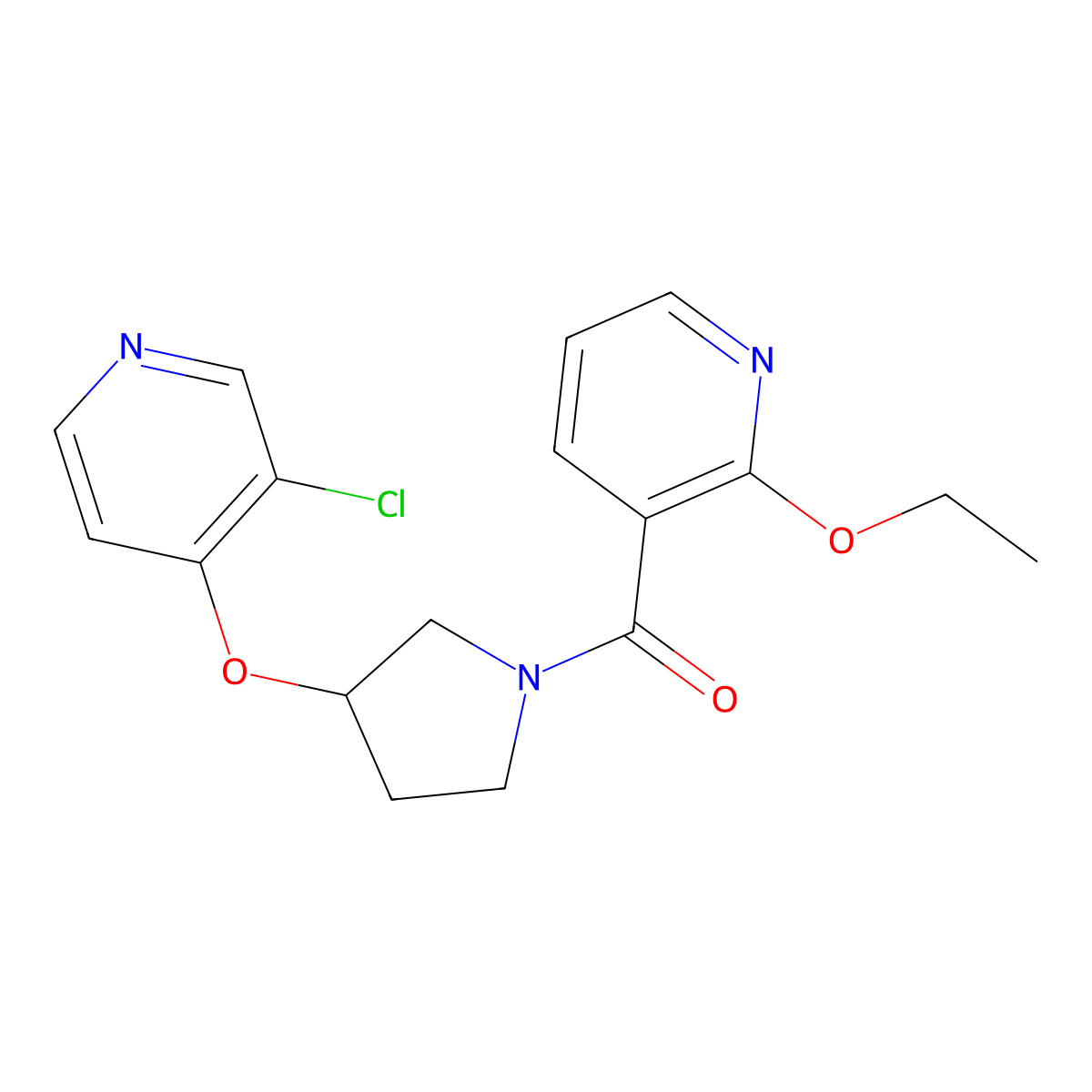(3-((3-Chloropyridin-4-yl)oxy)pyrrolidin-1-yl)(2-ethoxypyridin-3-yl)methanone molecular structure, CAS 2034393-22-9