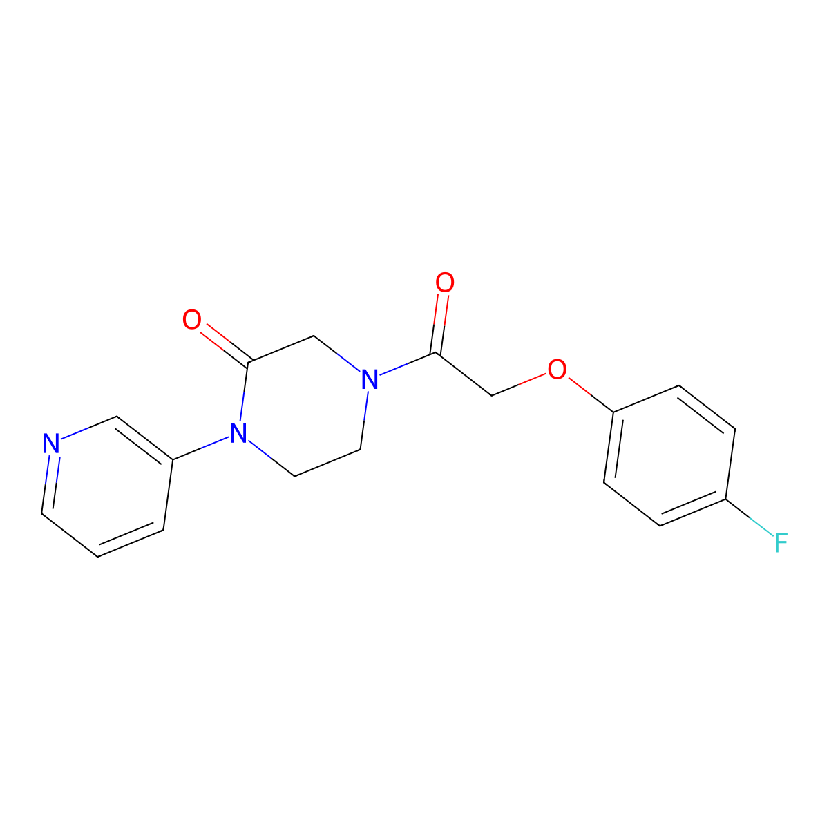 4-[2-(4-Fluorophenoxy)acetyl]-1-(pyridin-3-yl)piperazin-2-one molecular structure, CAS 2034393-23-0