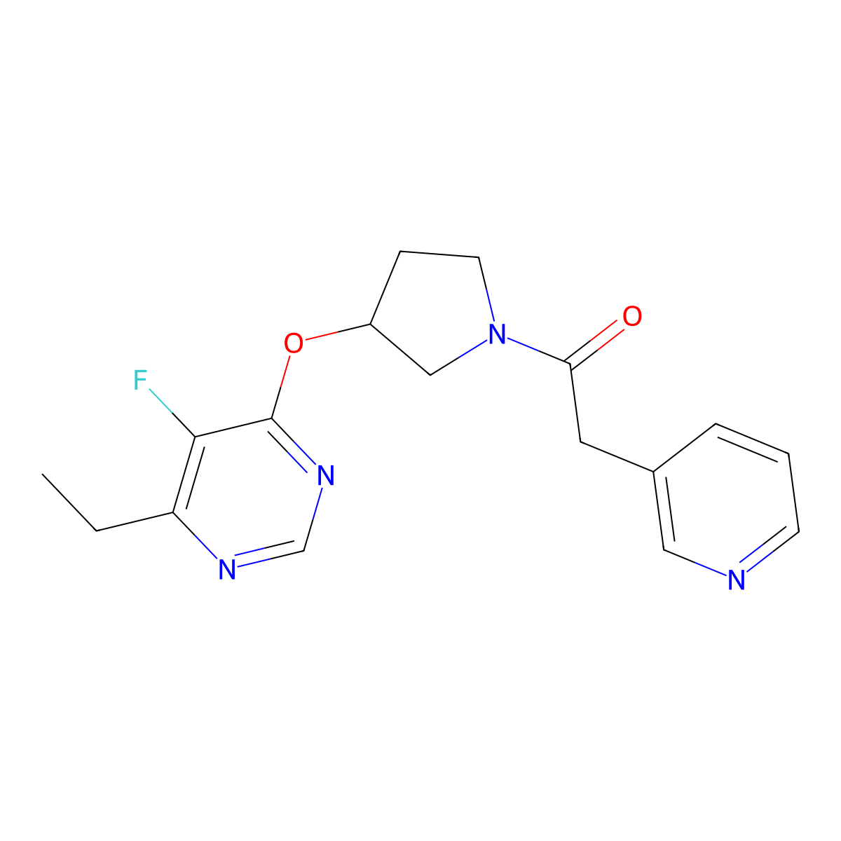 1-(3-((6-Ethyl-5-fluoropyrimidin-4-yl)oxy)pyrrolidin-1-yl)-2-(pyridin-3-yl)ethanone molecular structure, CAS 2034393-40-1