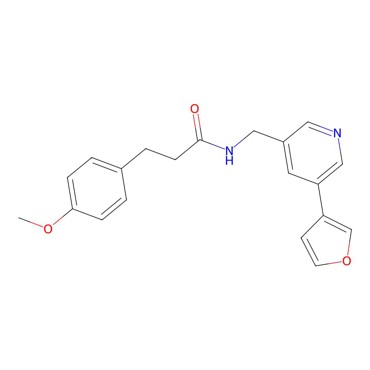 N-((5-(furan-3-yl)pyridin-3-yl)methyl)-3-(4-methoxyphenyl)propanamide molecular structure, CAS 2034393-47-8