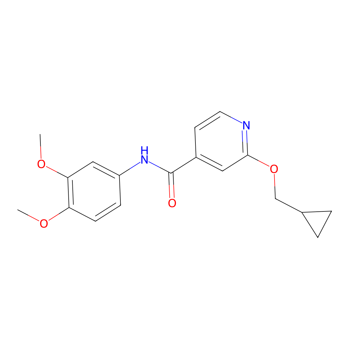 2-(cyclopropylmethoxy)-N-(3,4-dimethoxyphenyl)isonicotinamide molecular structure, CAS 2034393-51-4