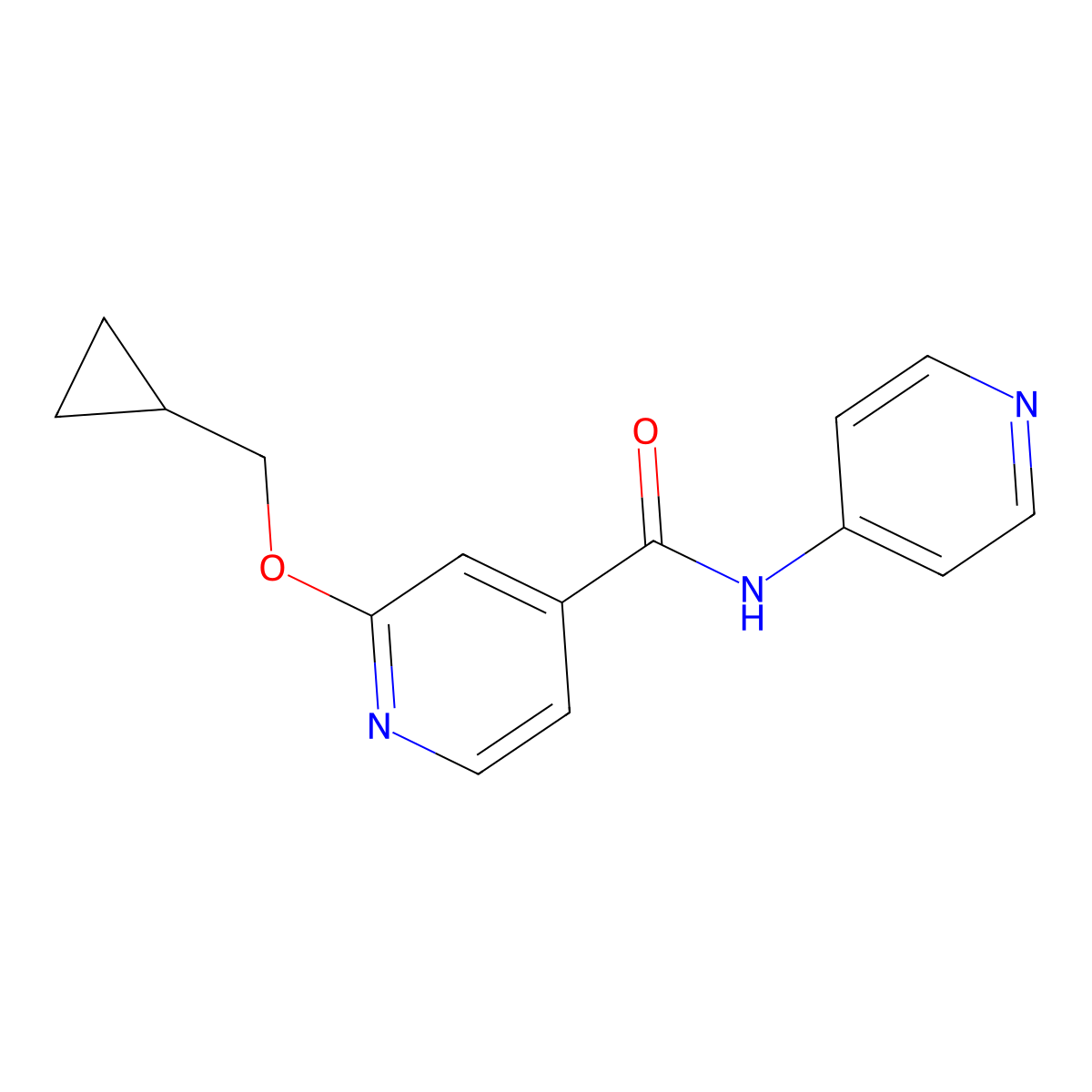 2-(cyclopropylmethoxy)-N-(pyridin-4-yl)isonicotinamide molecular structure, CAS 2034393-58-1