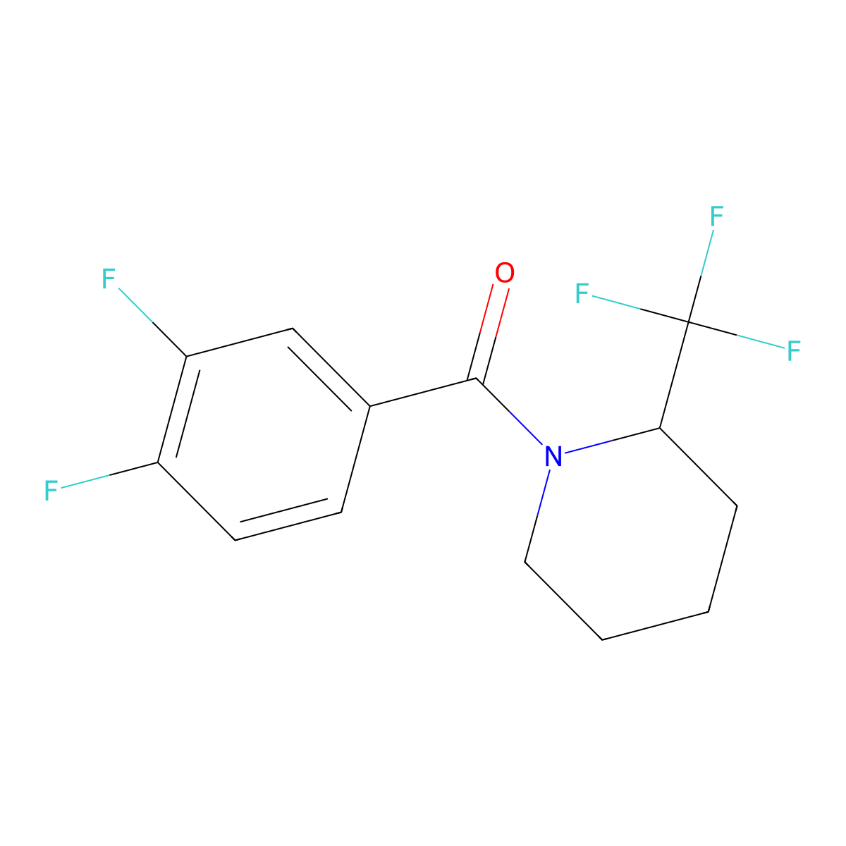 (3,4-Difluorophenyl)(2-(trifluoromethyl)piperidin-1-yl)methanone molecular structure, CAS 2034393-59-2