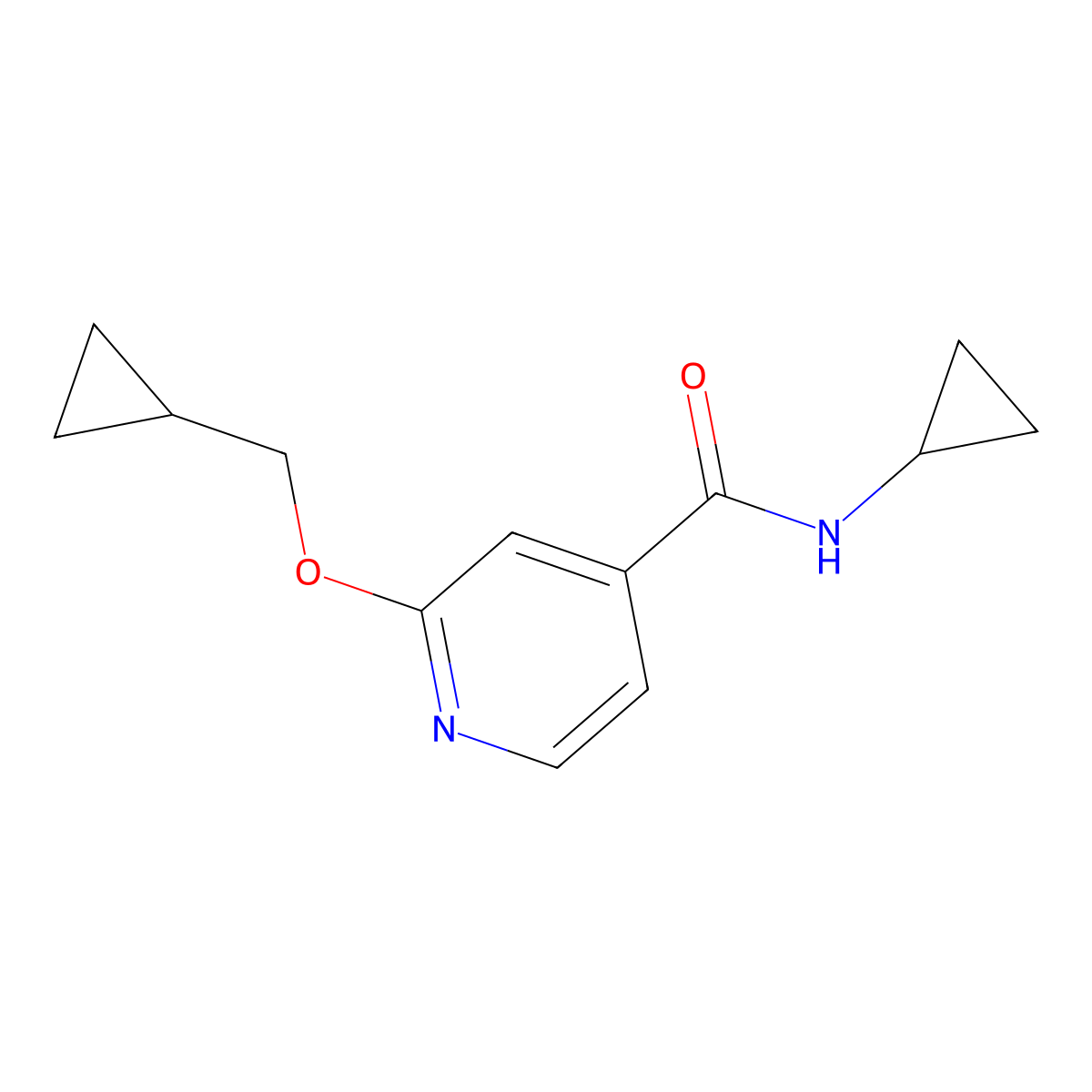 N-cyclopropyl-2-(cyclopropylmethoxy)isonicotinamide molecular structure, CAS 2034393-71-8