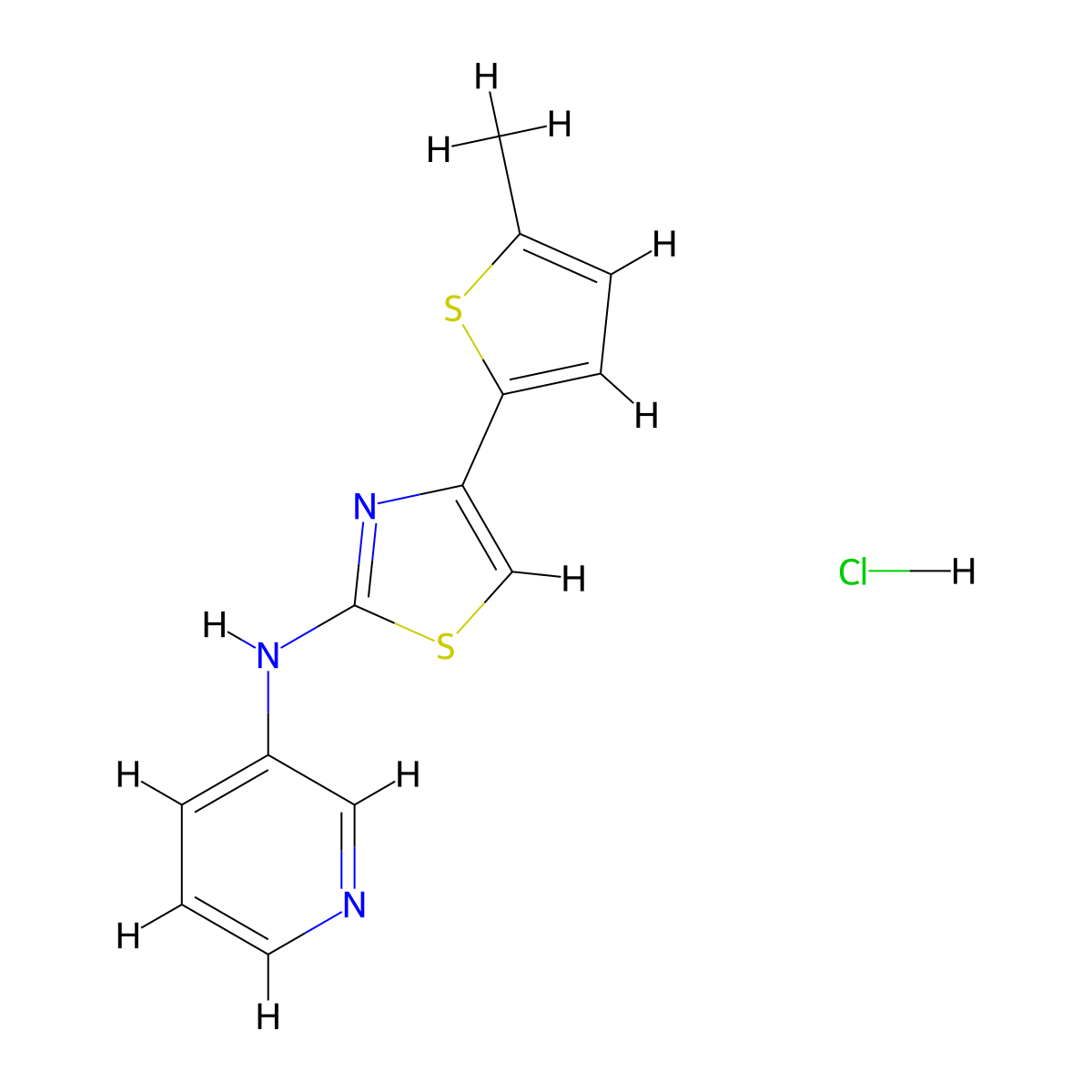 4-(5-methylthiophen-2-yl)-N-(pyridin-3-yl)thiazol-2-amine hydrochloride molecular structure, CAS 2034393-75-2