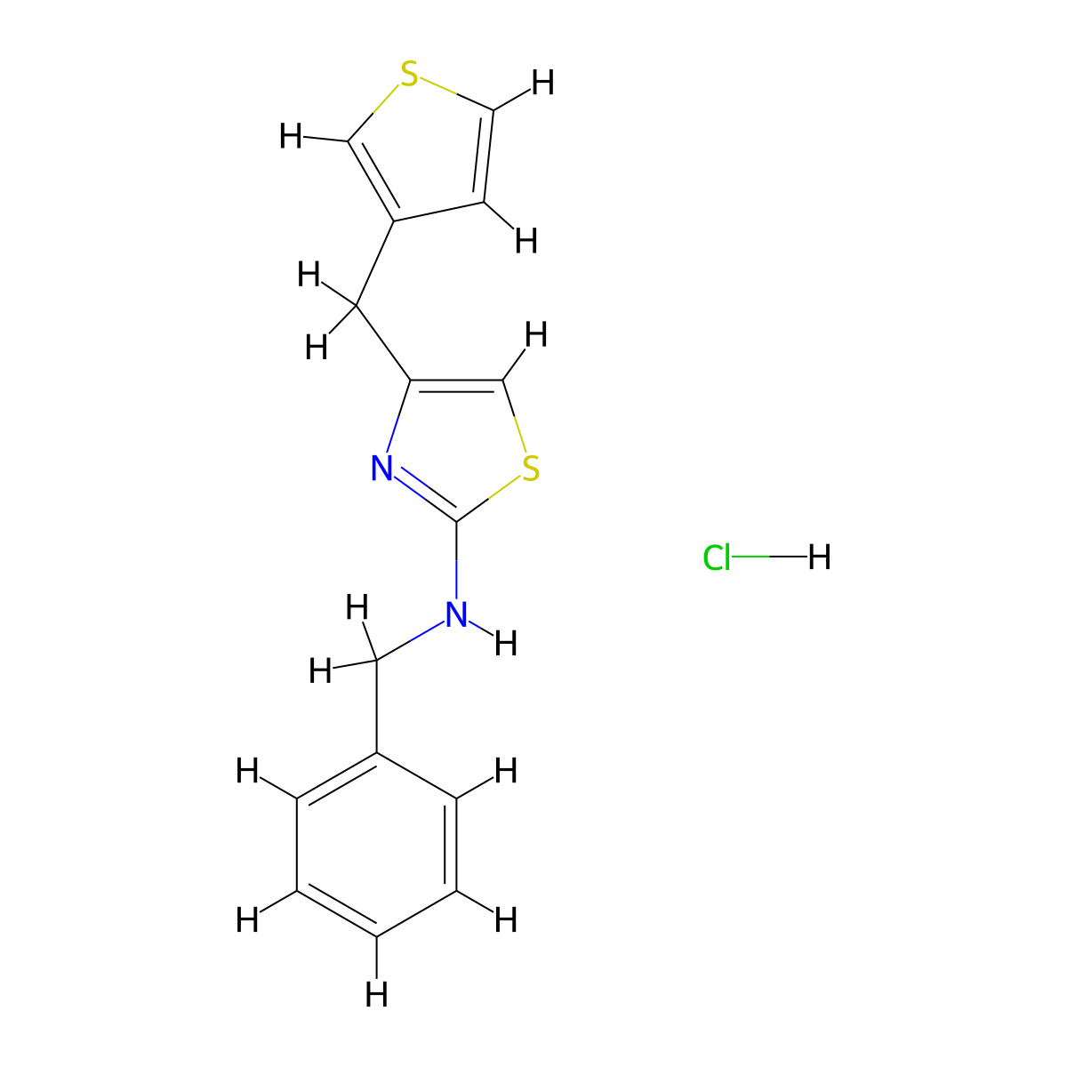 N-benzyl-4-(thiophen-3-ylmethyl)thiazol-2-amine hydrochloride molecular structure, CAS 2034393-80-9