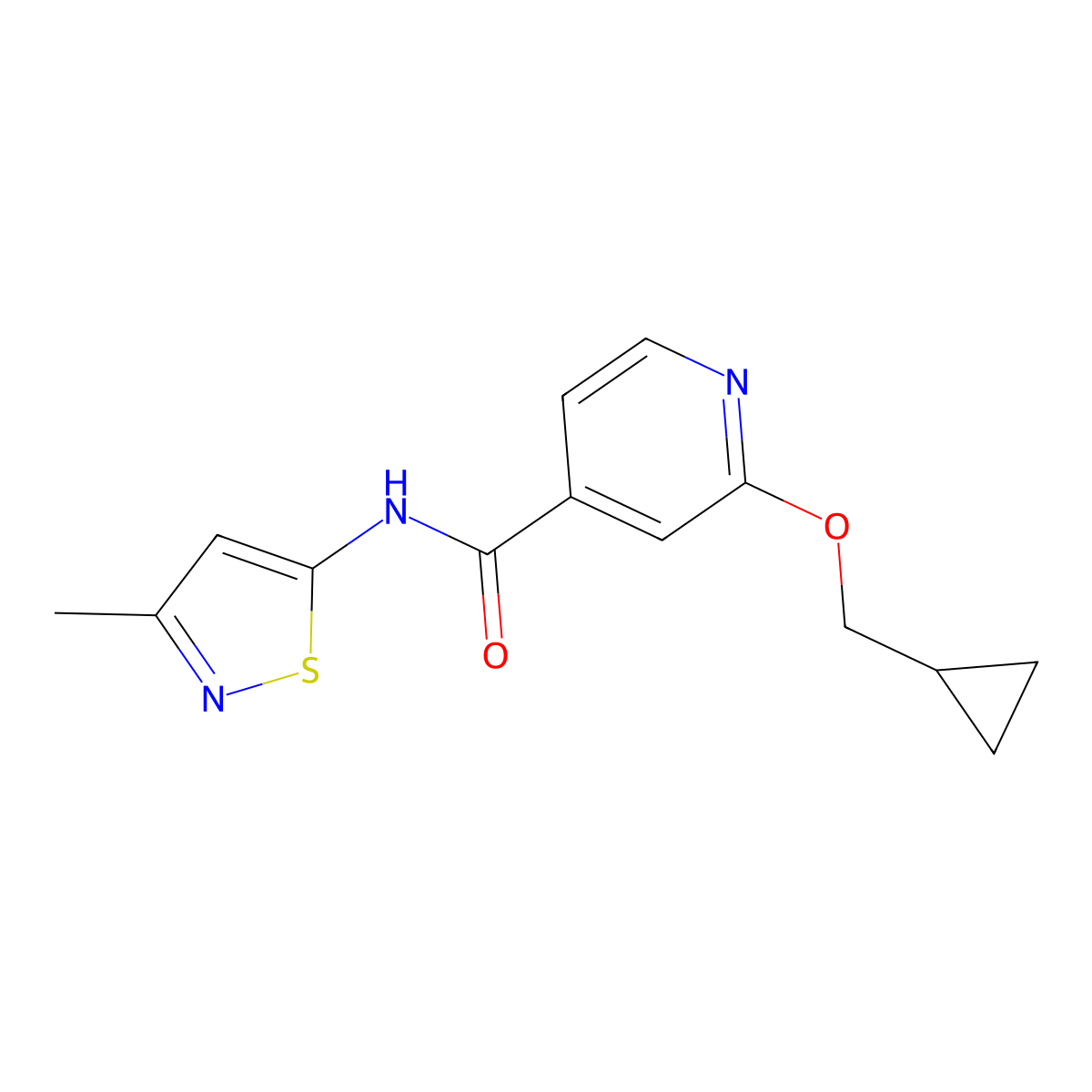 2-(cyclopropylmethoxy)-N-(3-methylisothiazol-5-yl)isonicotinamide molecular structure, CAS 2034393-85-4