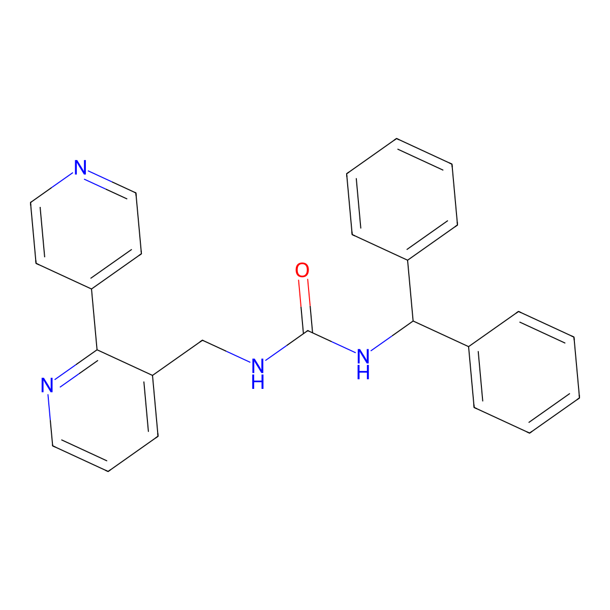 1-([2,4'-Bipyridin]-3-ylmethyl)-3-benzhydrylurea molecular structure, CAS 2034393-88-7