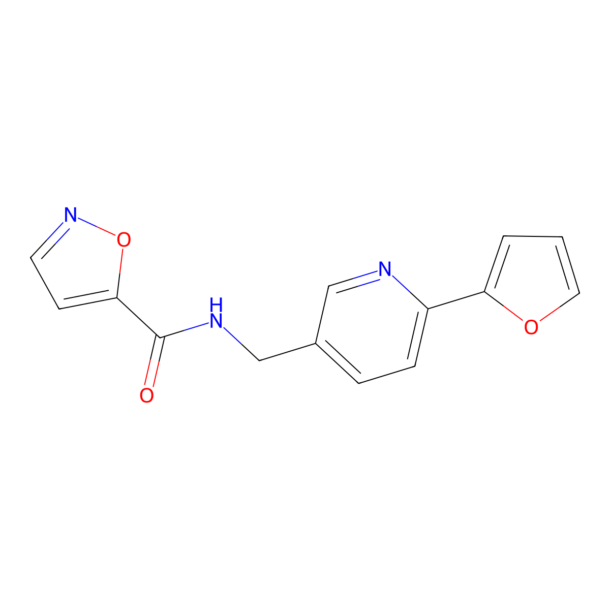 N-((6-(furan-2-yl)pyridin-3-yl)methyl)isoxazole-5-carboxamide molecular structure, CAS 2034394-19-7