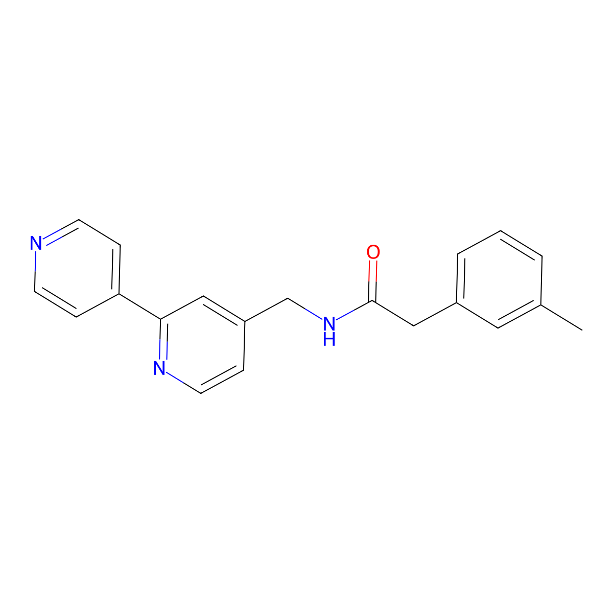 N-({[2,4'-bipyridine]-4-yl}methyl)-2-(3-methylphenyl)acetamide molecular structure, CAS 2034394-35-7