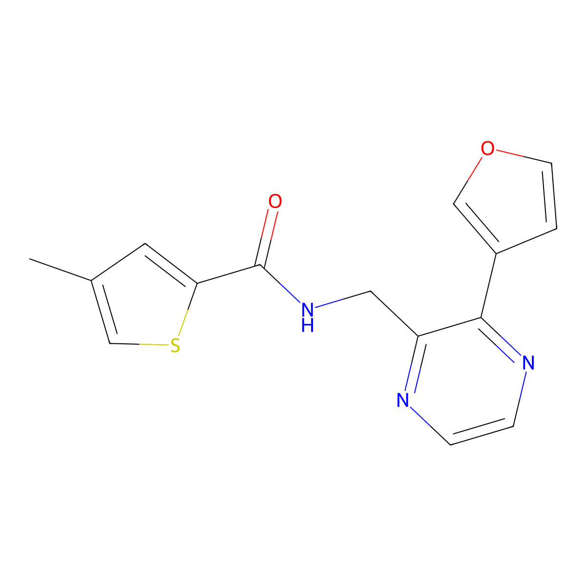 N-((3-(furan-3-yl)pyrazin-2-yl)methyl)-4-methylthiophene-2-carboxamide molecular structure, CAS 2034394-40-4