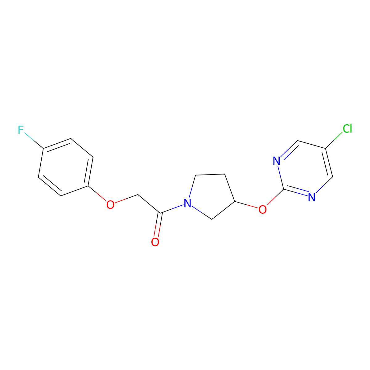 1-{3-[(5-Chloropyrimidin-2-yl)oxy]pyrrolidin-1-yl}-2-(4-fluorophenoxy)ethan-1-one molecular structure, CAS 2034394-42-6