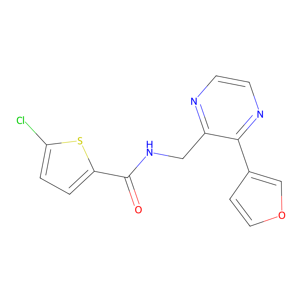 5-chloro-N-{[3-(furan-3-yl)pyrazin-2-yl]methyl}thiophene-2-carboxamide molecular structure, CAS 2034394-48-2