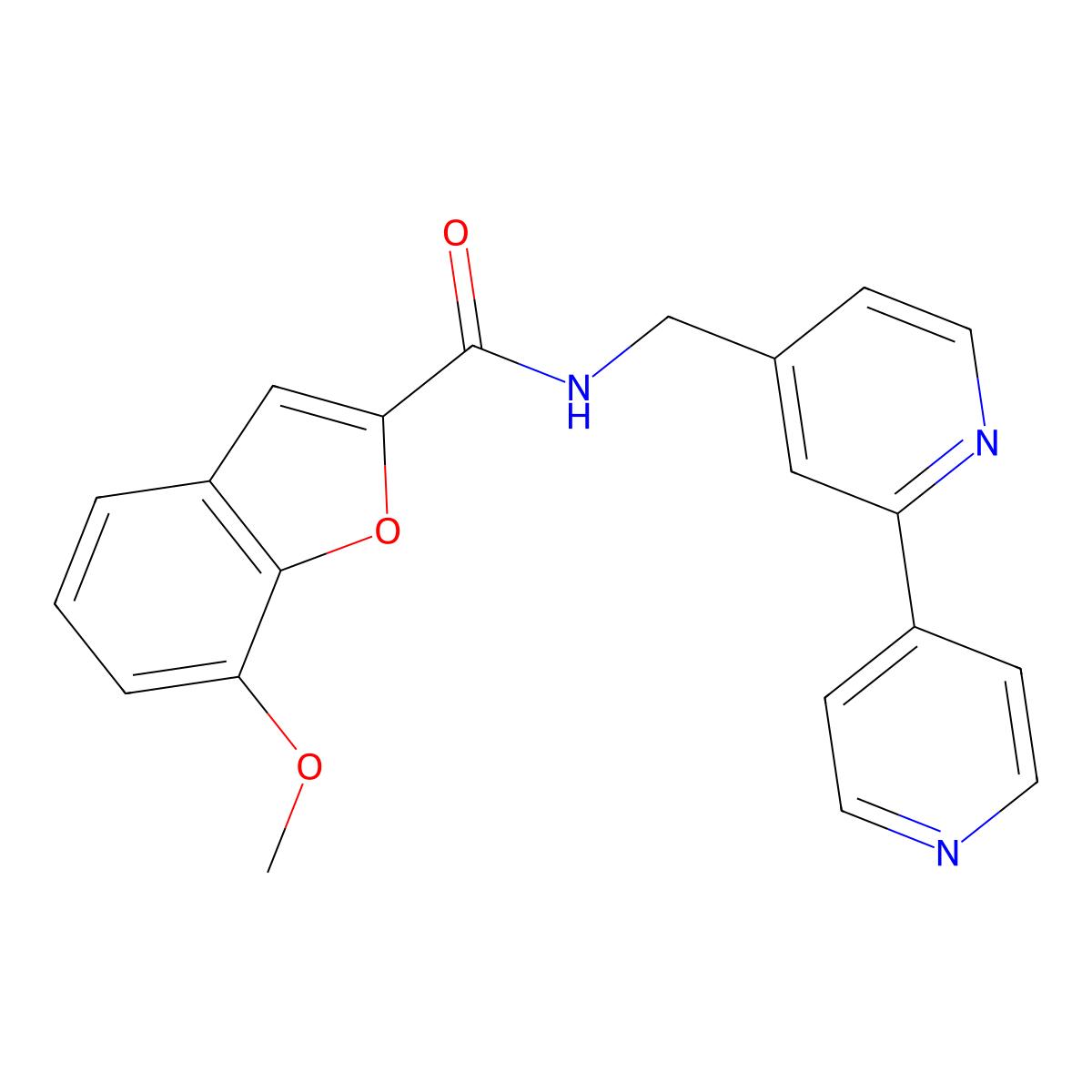 N-([2,4'-bipyridin]-4-ylmethyl)-7-methoxybenzofuran-2-carboxamide molecular structure, CAS 2034394-67-5