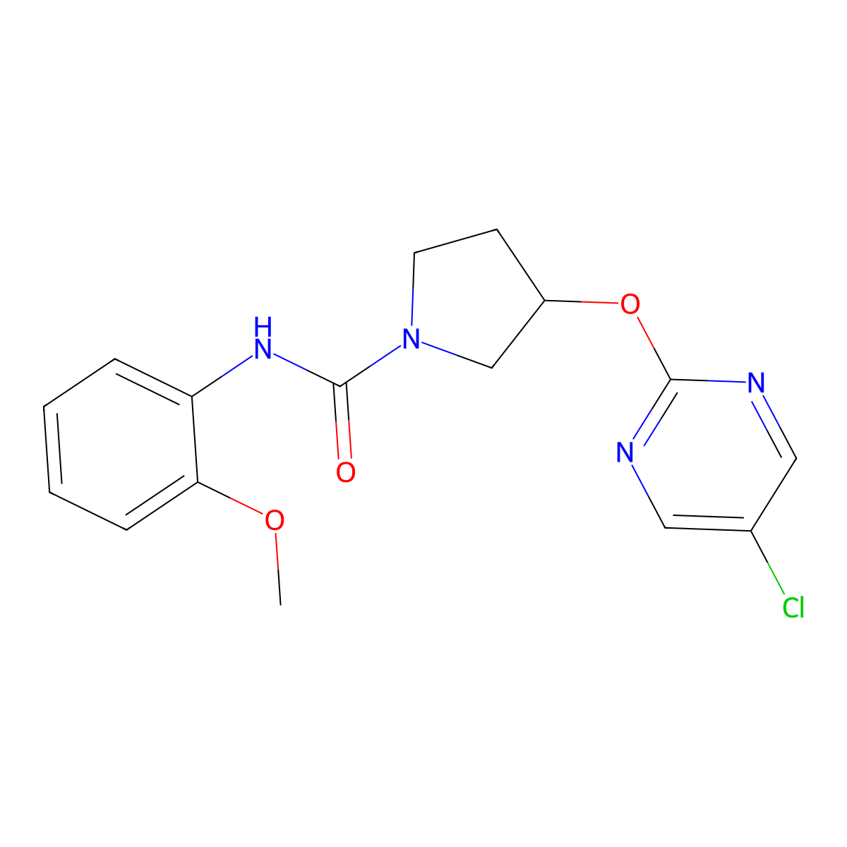 3-[(5-chloropyrimidin-2-yl)oxy]-N-(2-methoxyphenyl)pyrrolidine-1-carboxamide molecular structure, CAS 2034394-76-6