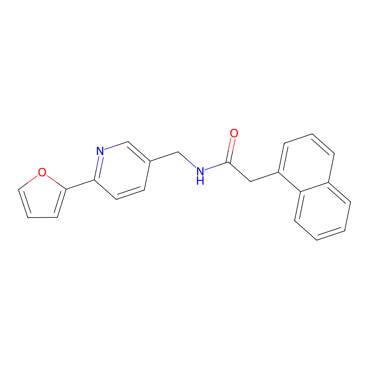 N-((6-(furan-2-yl)pyridin-3-yl)methyl)-2-(naphthalen-1-yl)acetamide molecular structure, CAS 2034394-79-9