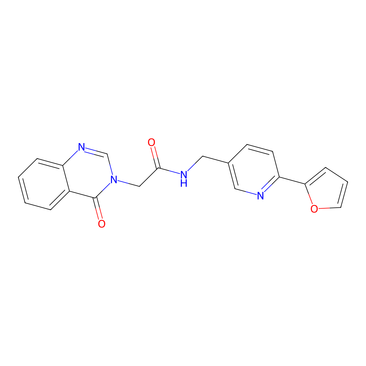 N-((6-(furan-2-yl)pyridin-3-yl)methyl)-2-(4-oxoquinazolin-3(4H)-yl)acetamide molecular structure, CAS 2034394-86-8
