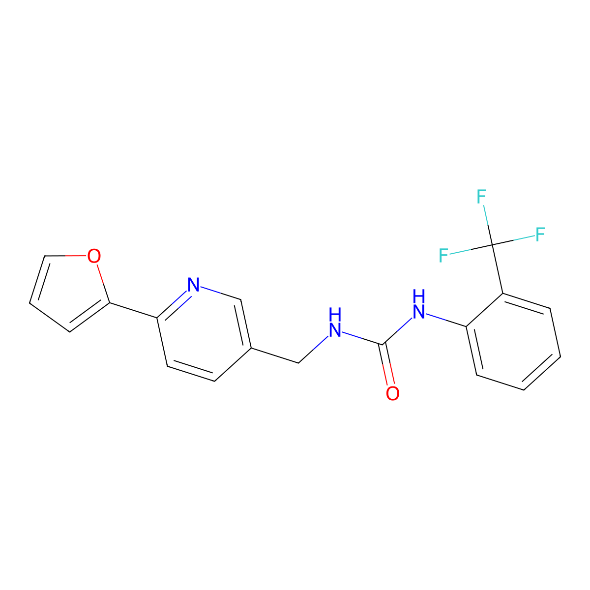 1-((6-(Furan-2-yl)pyridin-3-yl)methyl)-3-(2-(trifluoromethyl)phenyl)urea molecular structure, CAS 2034394-98-2