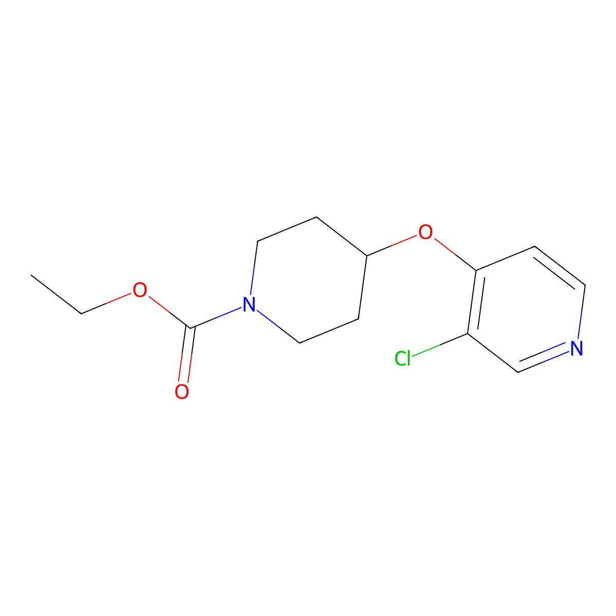 Ethyl 4-((3-chloropyridin-4-yl)oxy)piperidine-1-carboxylate molecular structure, CAS 2034395-01-0