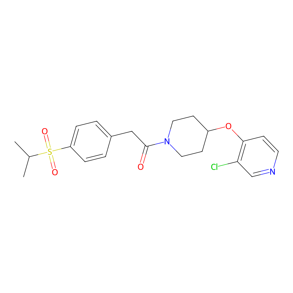 1-(4-((3-Chloropyridin-4-yl)oxy)piperidin-1-yl)-2-(4-(isopropylsulfonyl)phenyl)ethanone molecular structure, CAS 2034395-06-5