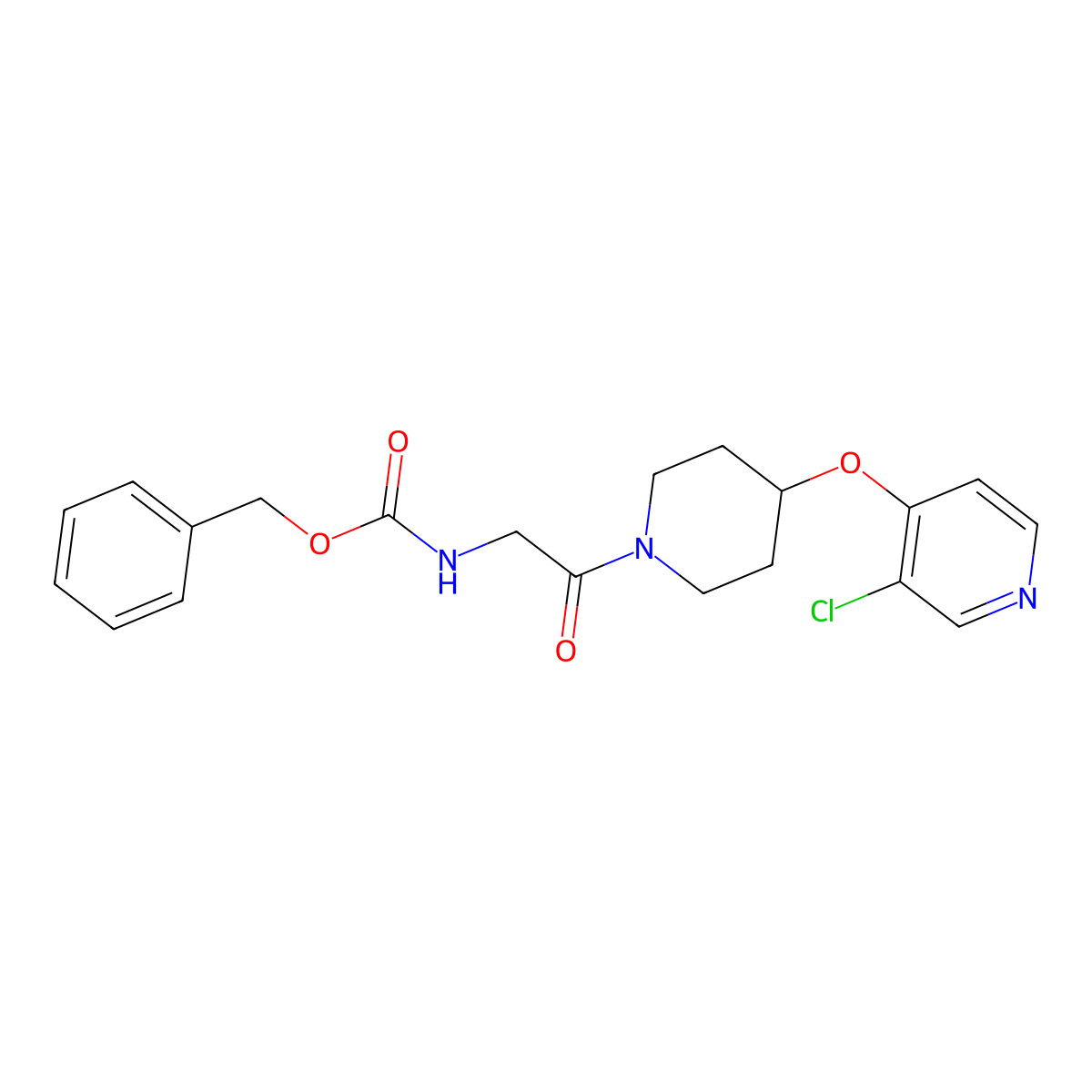 Benzyl (2-(4-((3-chloropyridin-4-yl)oxy)piperidin-1-yl)-2-oxoethyl)carbamate molecular structure, CAS 2034395-14-5