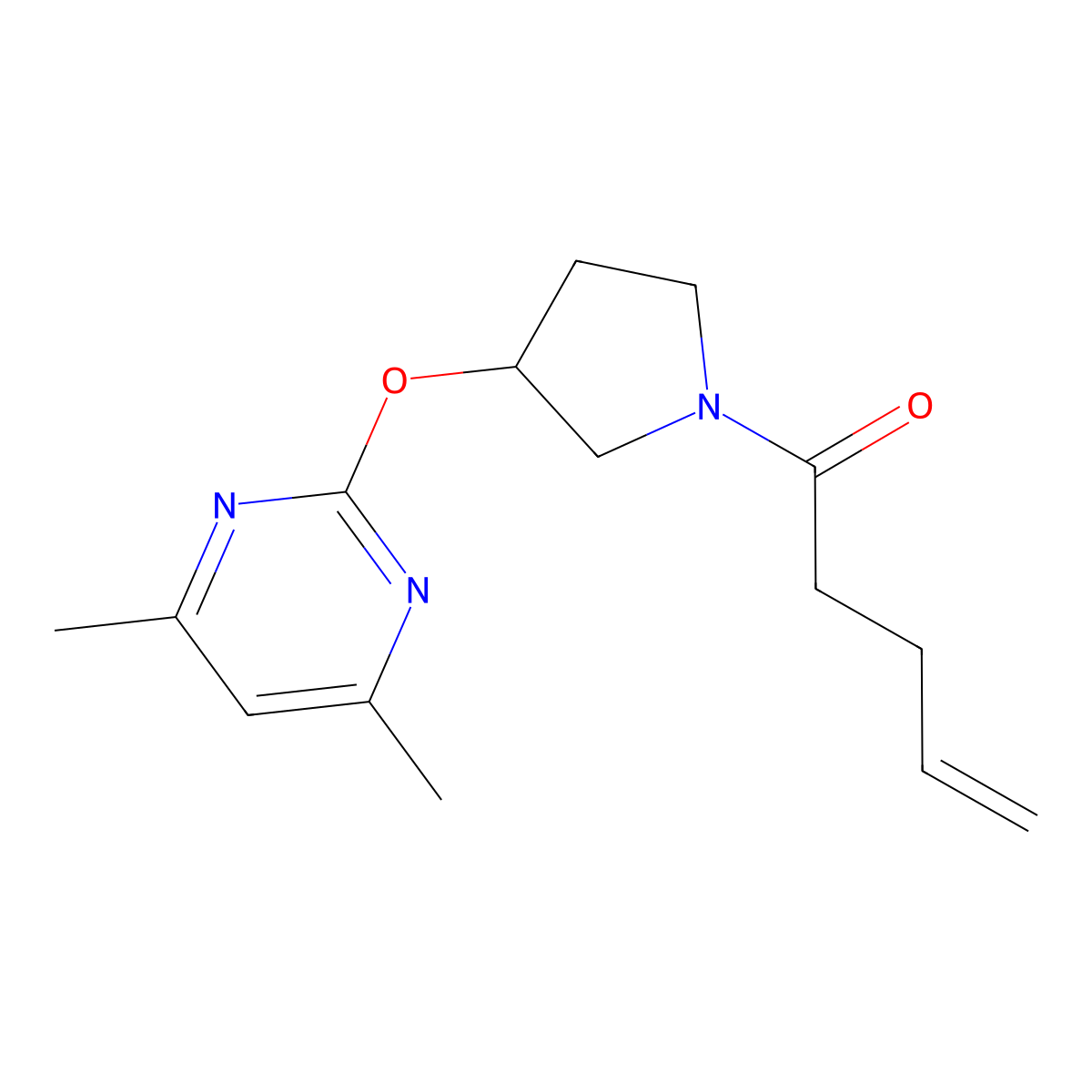 1-(3-((4,6-Dimethylpyrimidin-2-yl)oxy)pyrrolidin-1-yl)pent-4-en-1-one molecular structure, CAS 2034395-16-7