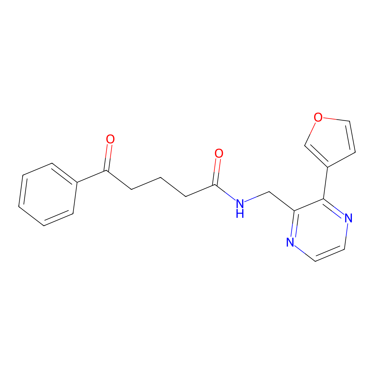 N-{[3-(furan-3-yl)pyrazin-2-yl]methyl}-5-oxo-5-phenylpentanamide molecular structure, CAS 2034395-20-3