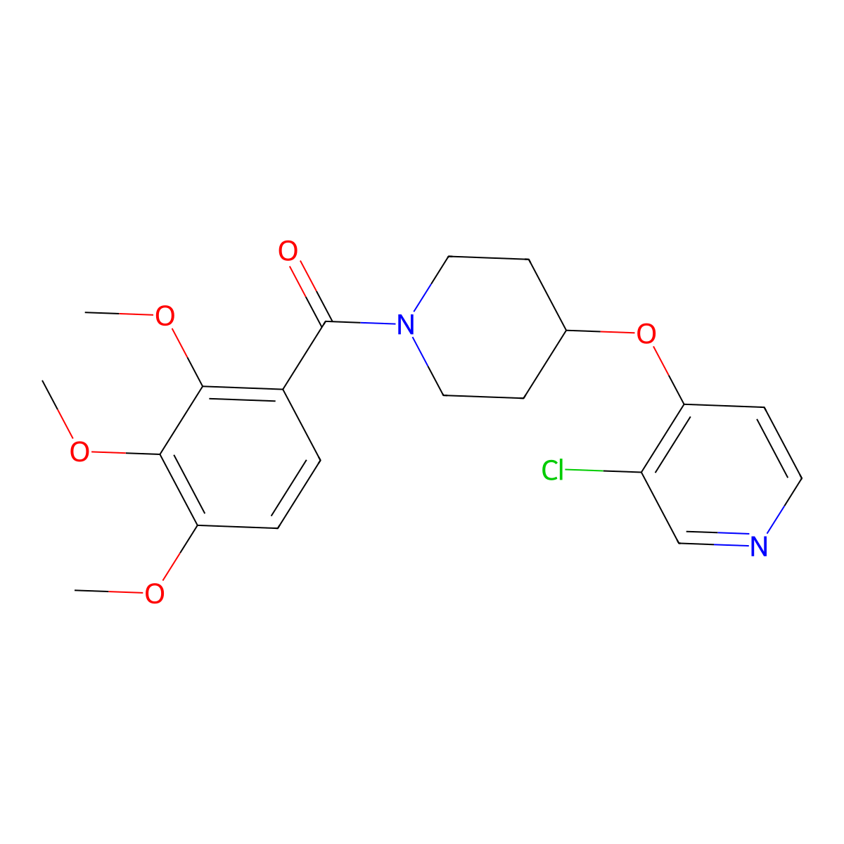 (4-((3-Chloropyridin-4-yl)oxy)piperidin-1-yl)(2,3,4-trimethoxyphenyl)methanone molecular structure, CAS 2034395-34-9