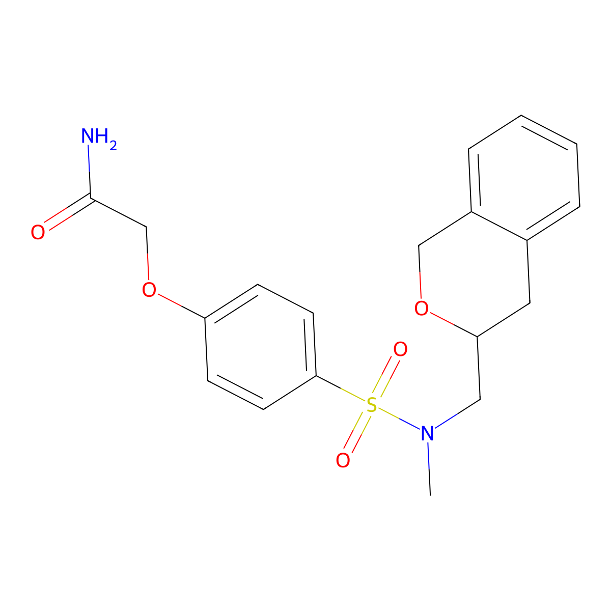 2-(4-(N-(isochroman-3-ylmethyl)-N-methylsulfamoyl)phenoxy)acetamide molecular structure, CAS 2034395-71-4