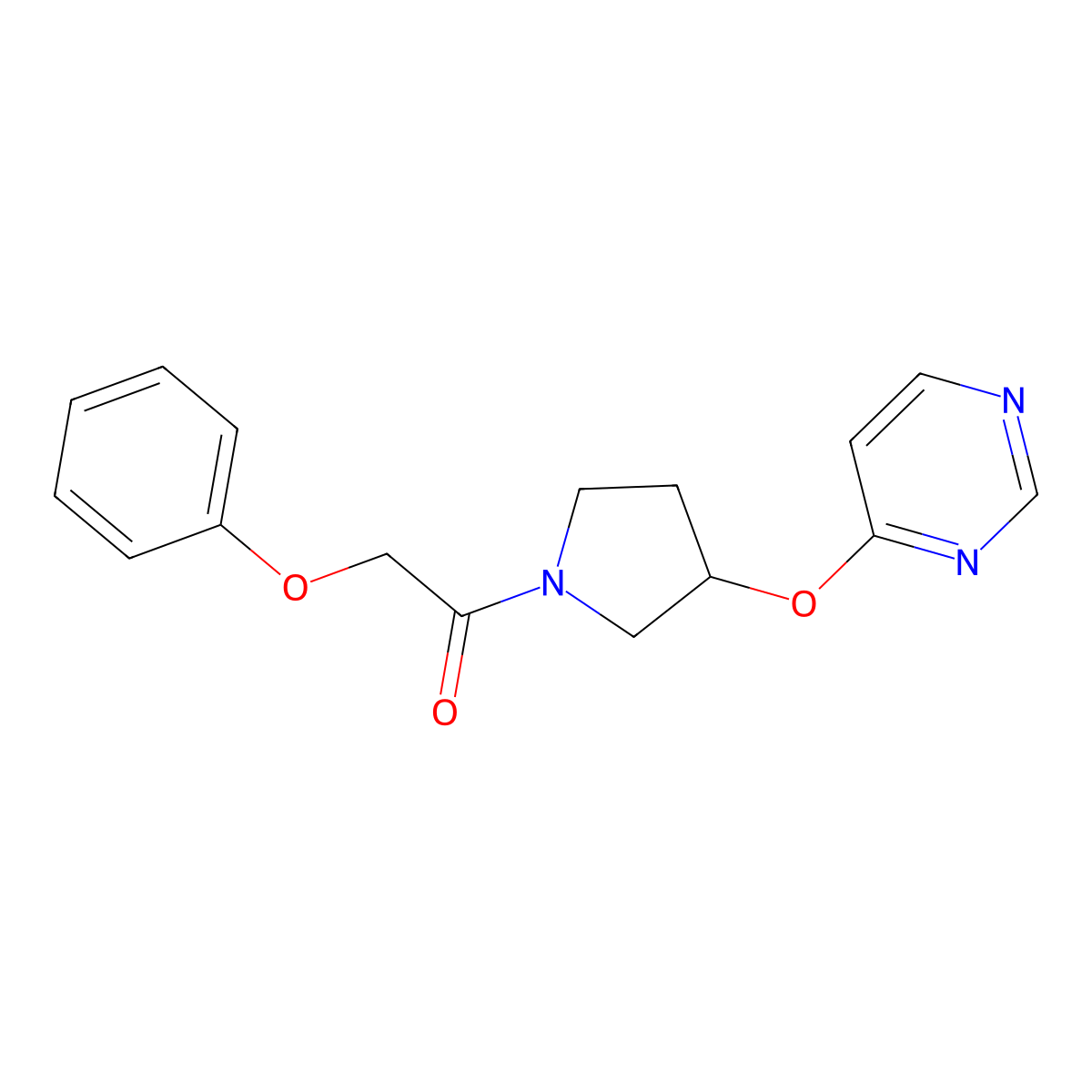 2-Phenoxy-1-(3-(pyrimidin-4-yloxy)pyrrolidin-1-yl)ethanone molecular structure, CAS 2034395-93-0
