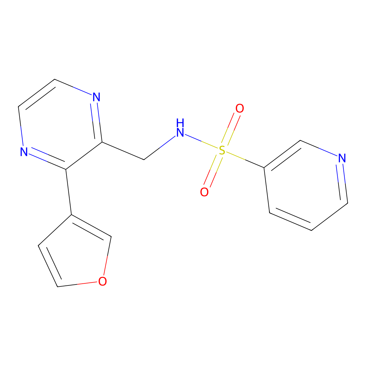 N-((3-(furan-3-yl)pyrazin-2-yl)methyl)pyridine-3-sulfonamide molecular structure, CAS 2034395-95-2