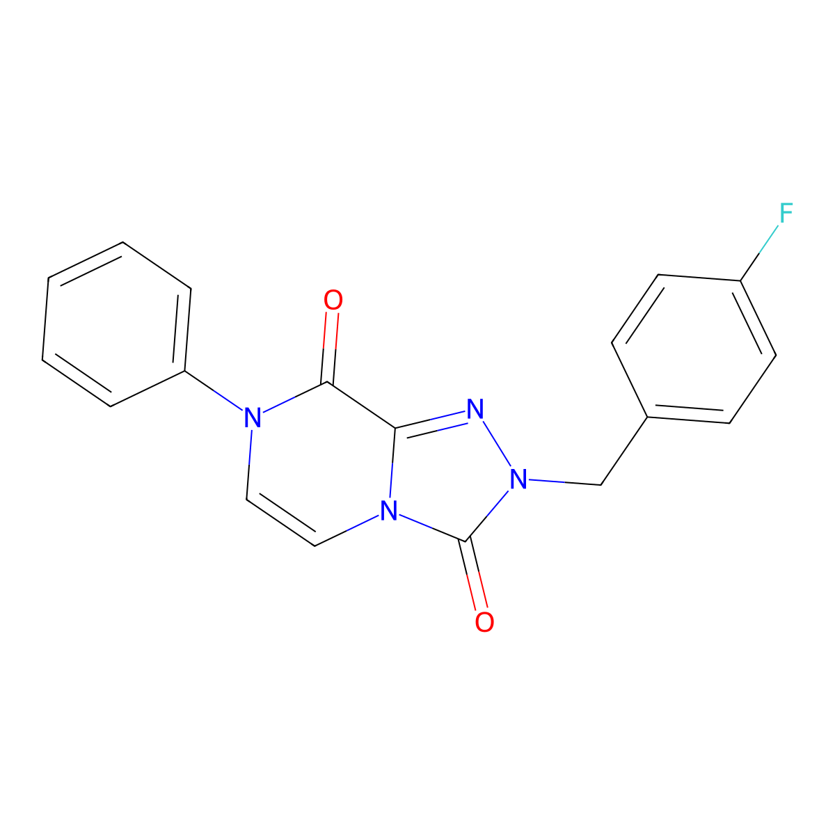 2-(4-fluorobenzyl)-7-phenyl-[1,2,4]triazolo[4,3-a]pyrazine-3,8(2H,7H)-dione molecular structure, CAS 2034396-08-0