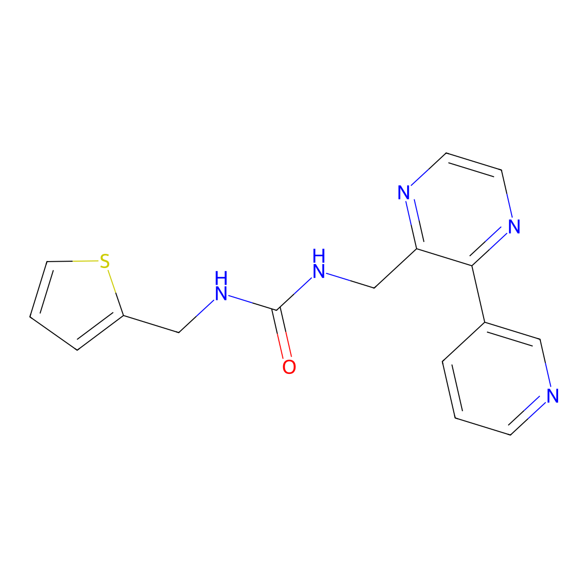 1-((3-(Pyridin-3-yl)pyrazin-2-yl)methyl)-3-(thiophen-2-ylmethyl)urea molecular structure, CAS 2034396-41-1